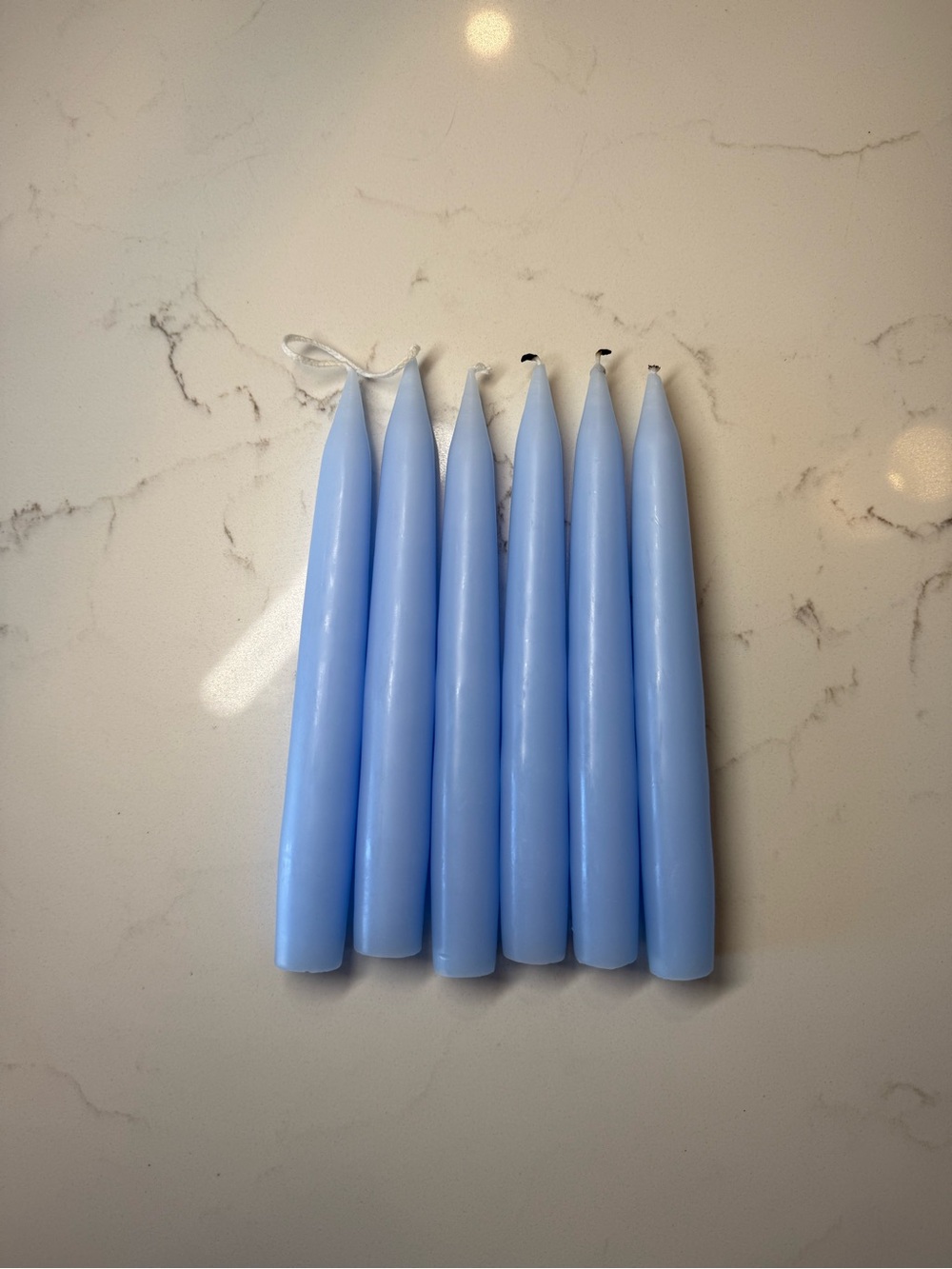 Anthropologie Unscented Taper Candles | Blue - Set of 6